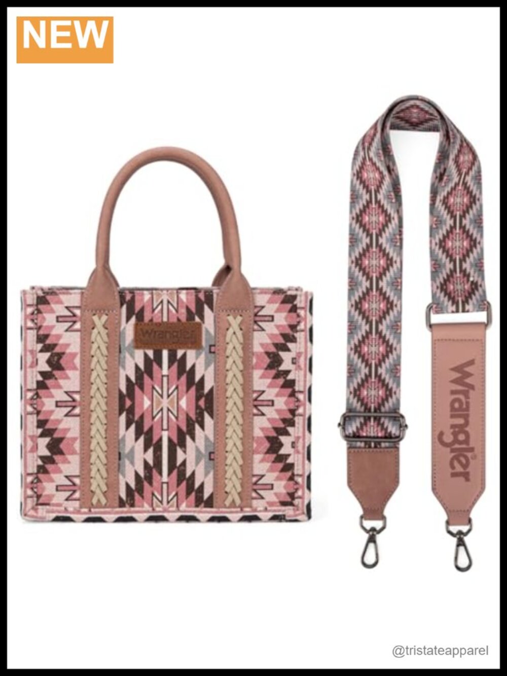 Aztec Western Tote Bag Leather Handles Top Zip Boho Shoulder Purse